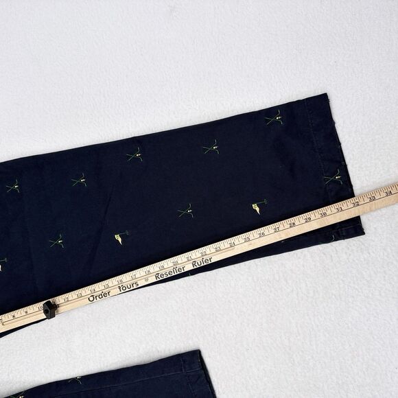 J Crew Pants Mens Size 36 x 32 Navy Blue Broken In Chino Golf Print 19th Hole - Picture 9 of 9